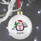 Personalised Christmas Penguin Bauble