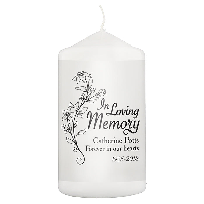 Personalised 'In Loving Memory' Pillar Candle