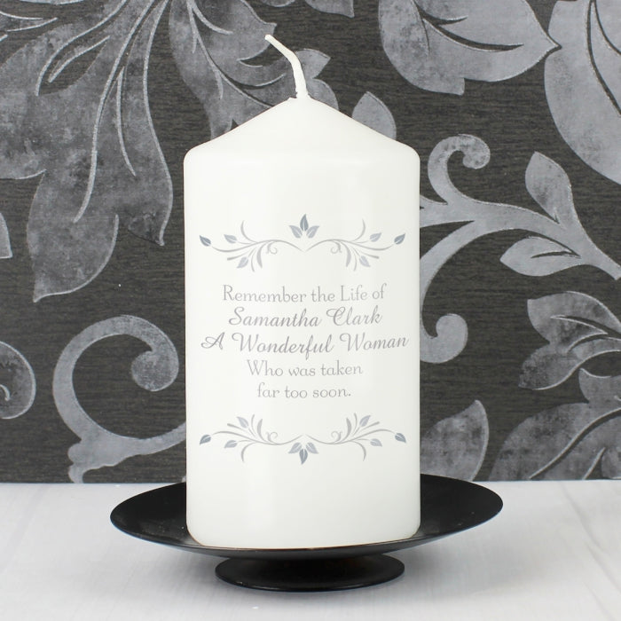 Personalised Sentiments Pillar Candle - Your Message