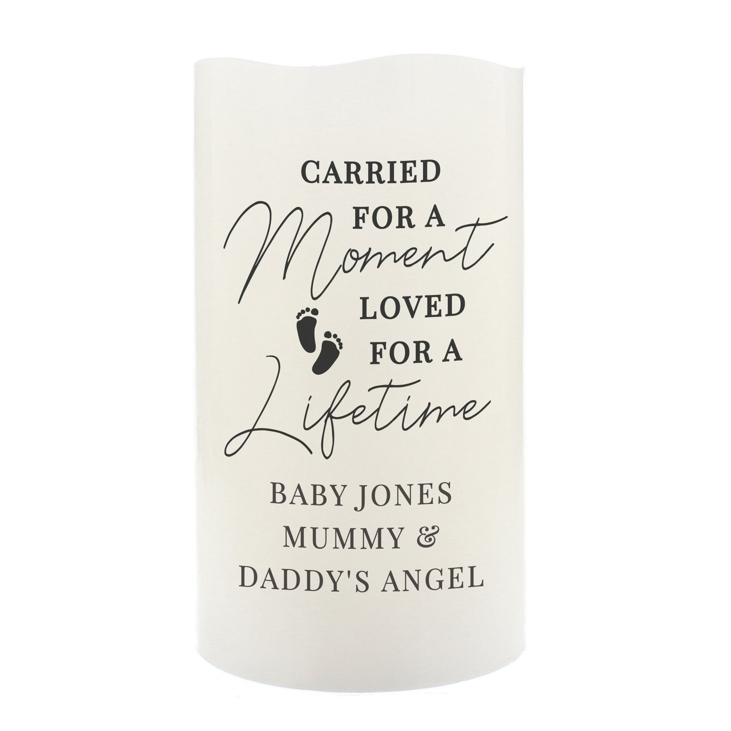 Personalised 'Carried For A Moment' Led Candle