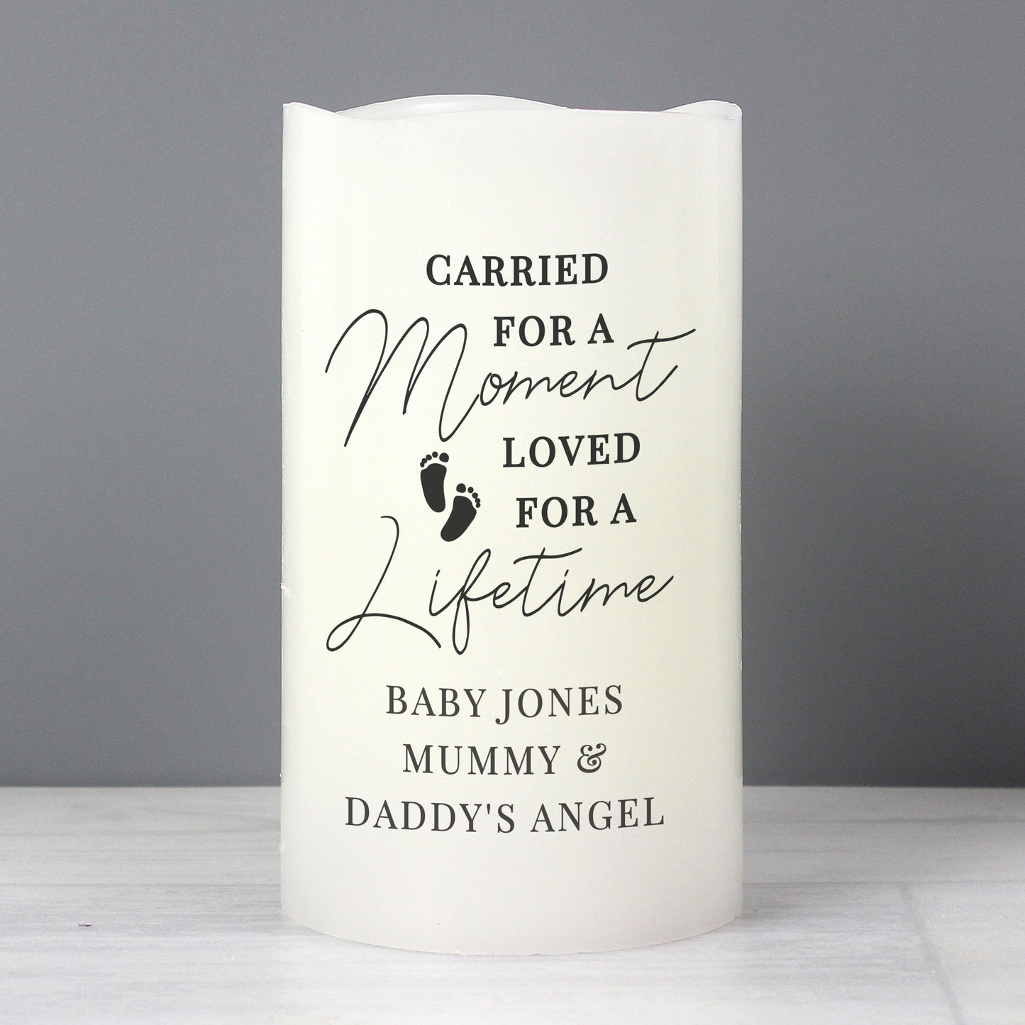 Personalised 'Carried For A Moment' Led Candle