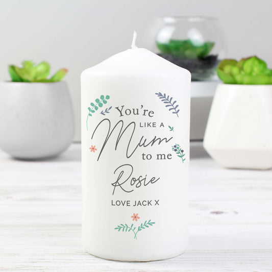 Personalised "You're Like A Mum To Me" Pillar Candle