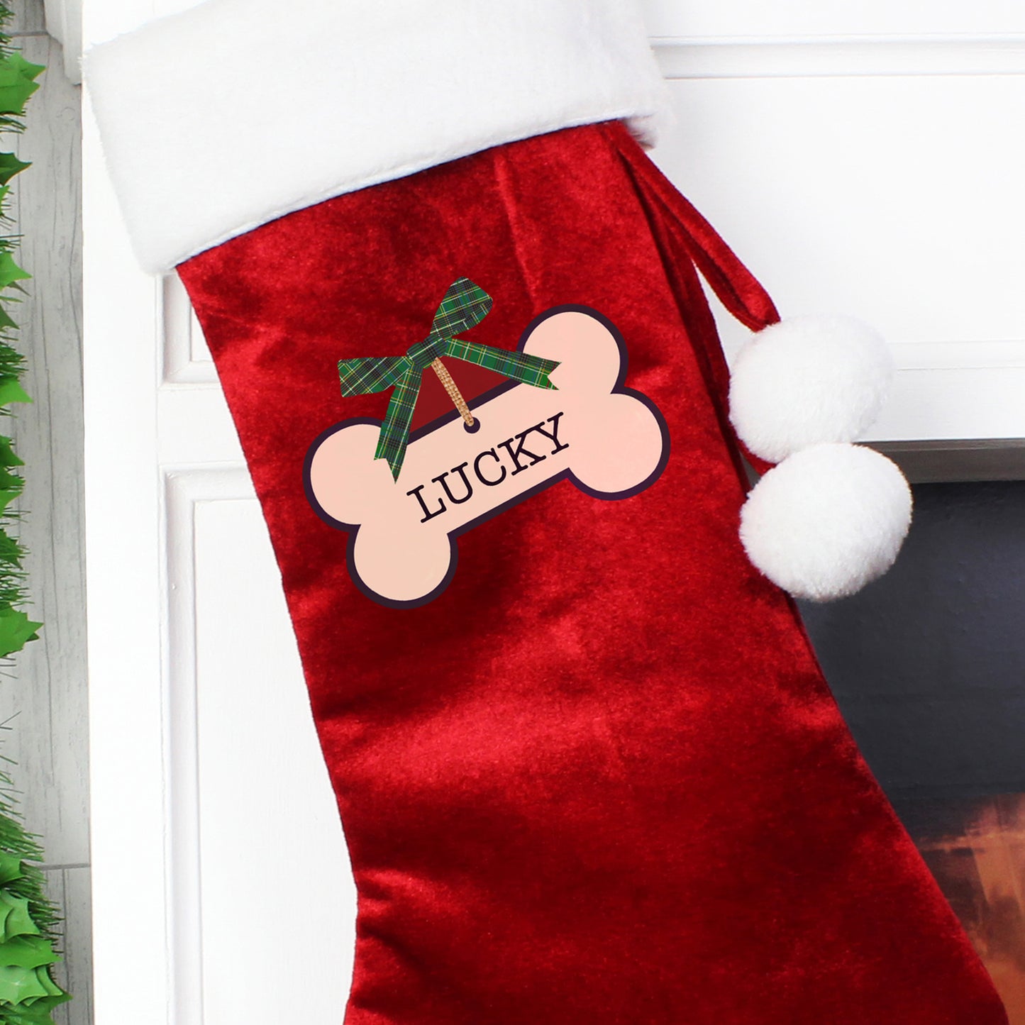 Personalised Dog Treats Christmas Stocking