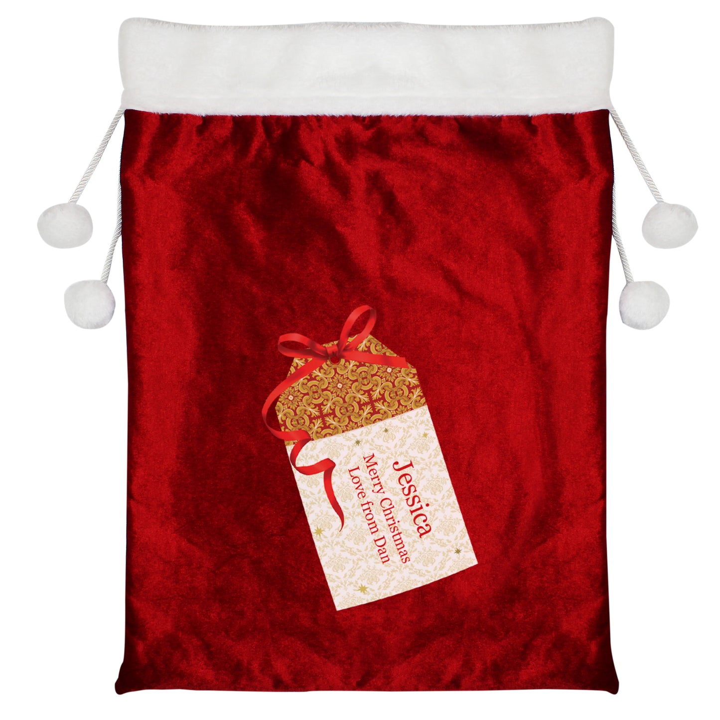Personalised Luxury Plush Tag Santa Sack