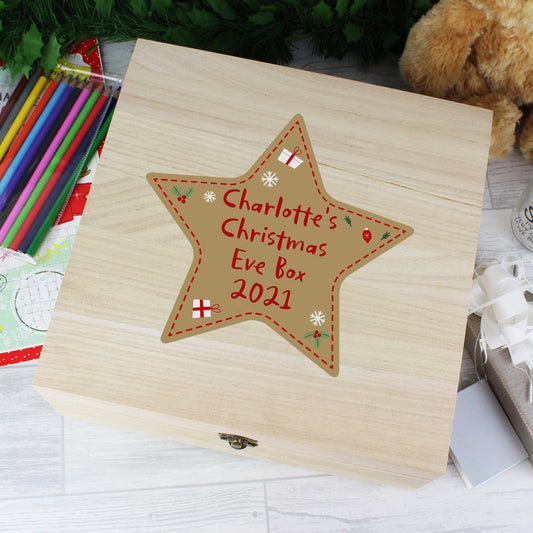 Personalised Christmas Wooden Christmas Eve Box