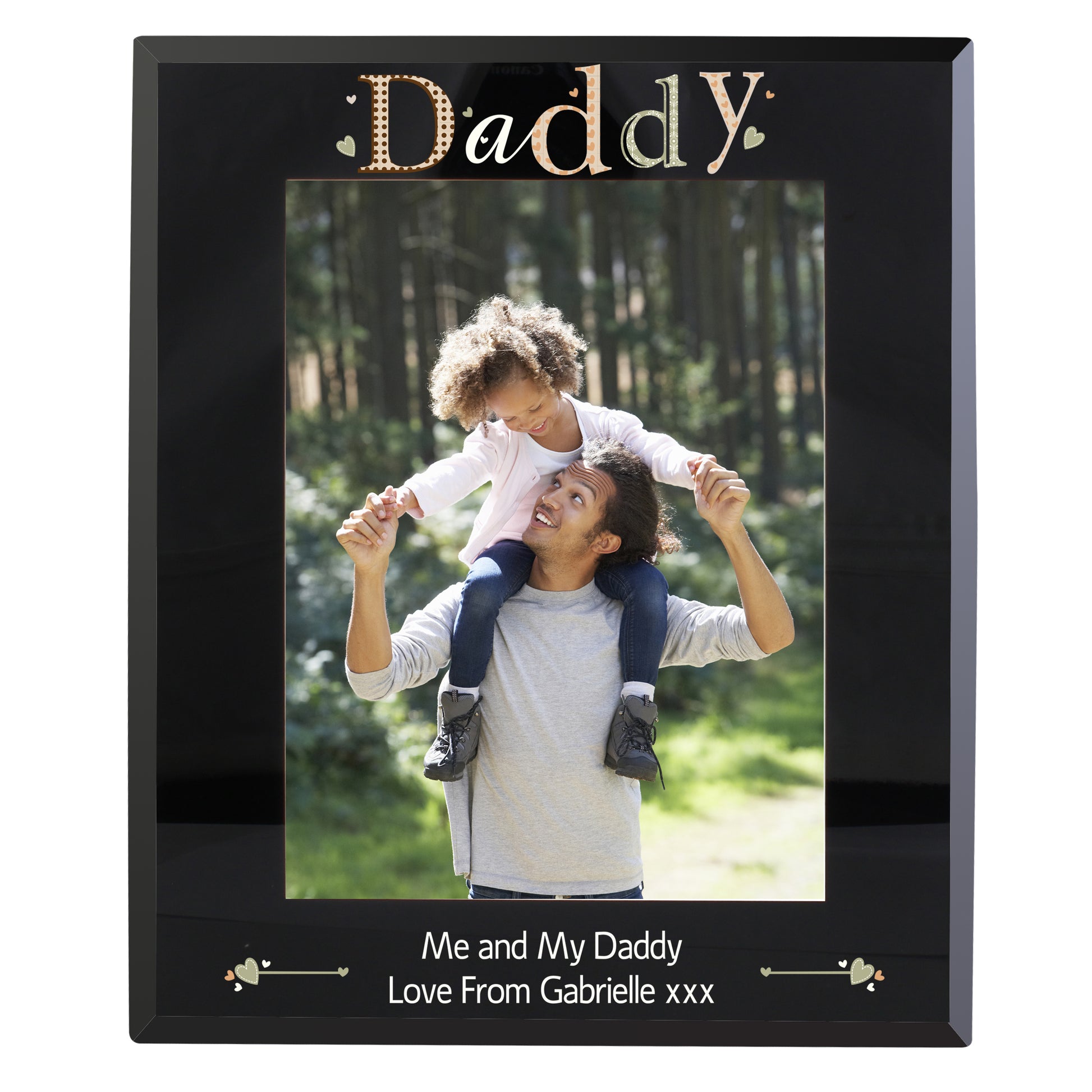 DADDY + ME ebony-black matted 5x7/4x6 keepsake frame - Picture Frames,  Photo Albums, Personalized and Engraved Digital Photo Gifts - SendAFrame