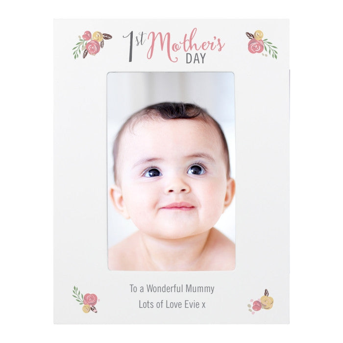 Personalised Floral Bouquet 1st Mother's Day 6x4 Photo Frame