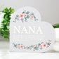 Personalised Large Floral Free Standing Heart Ornament