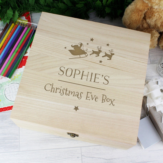 Personalised Large Wooden Christmas Eve Box