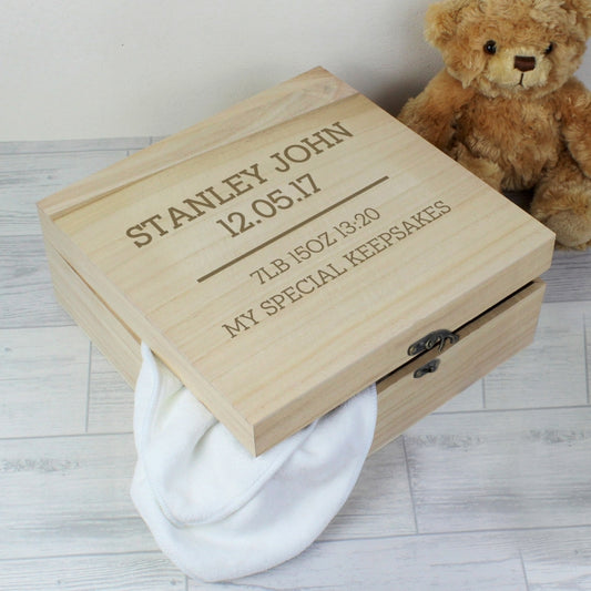 New Baby Any Message Wooden Keepsake Box