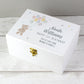 Personalised Teddy & Balloons White Wooden Keepsake Box