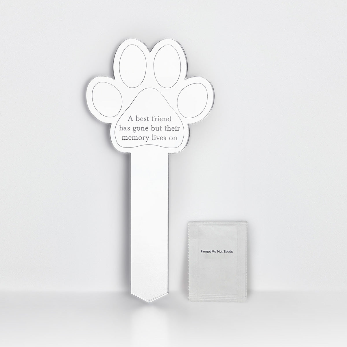 Paw Print Memorial Garden Plant Marker & Forget Me Not Seeds
