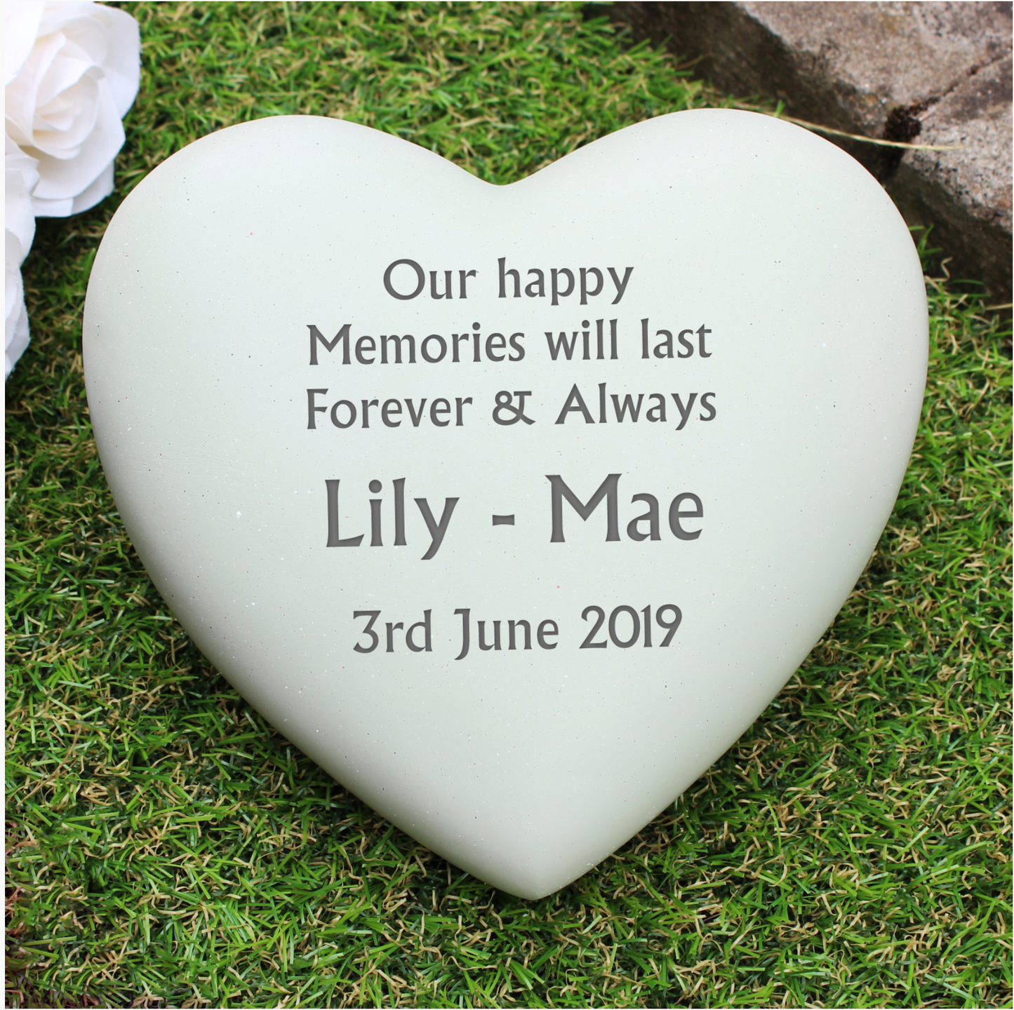 Personalise your Graveside Heart Memorial