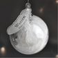 Personalised White Feather Name & Date Glass Bauble