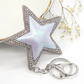 Shimmering crystal padded star keyring/bag charm - personalised