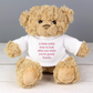 Personalised Message Teddy Bear (Grey, Pink, Blue)