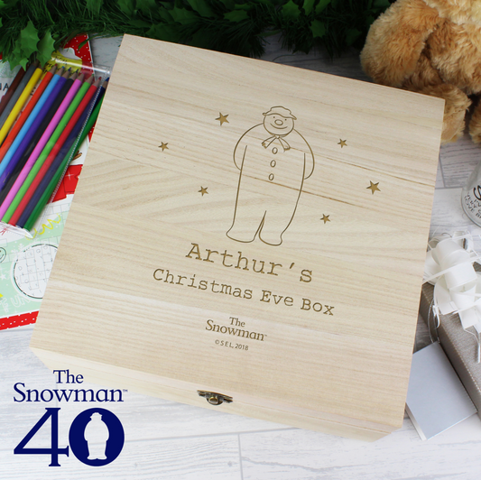 Personalised The Snowman Wooden Christmas Eve Box