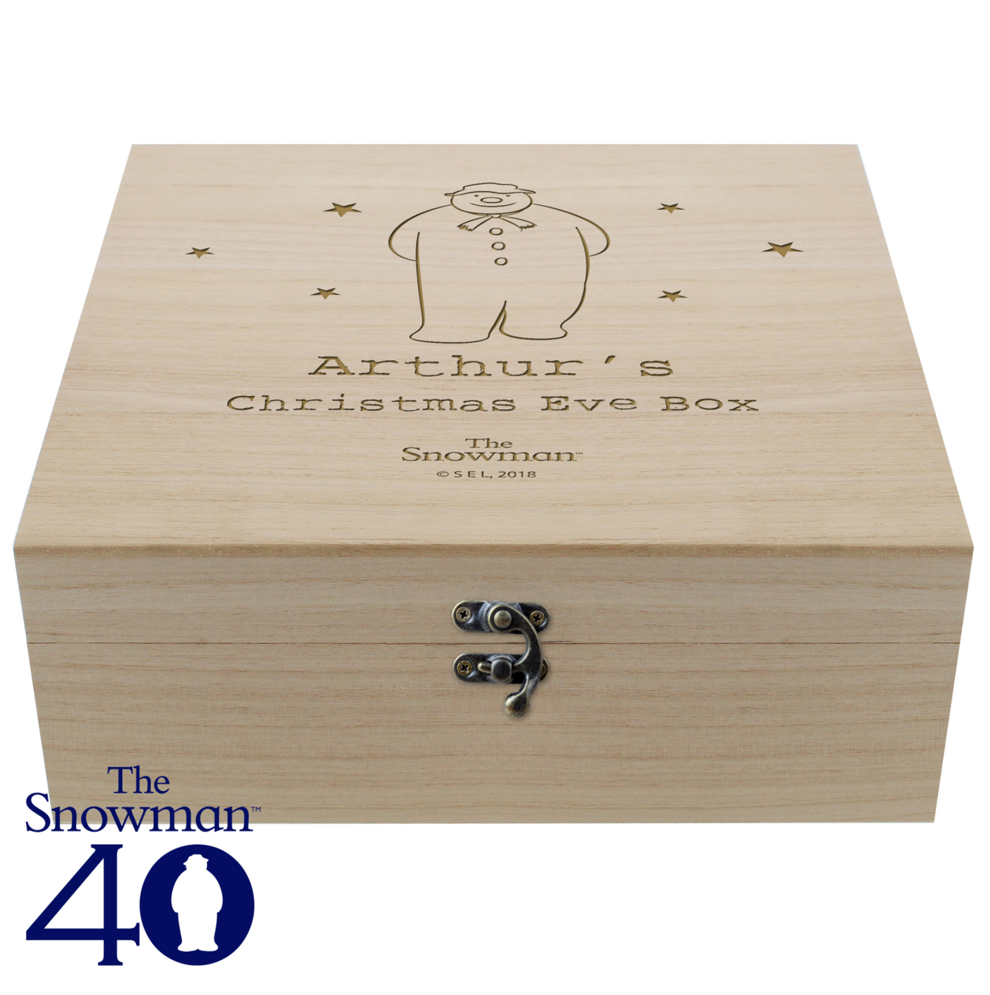 Personalised The Snowman Wooden Christmas Eve Box
