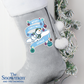 Personalised 'The Snowman And The Snowdog' Luxury Silver Grey Christmas Stocking
