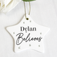 Personalised "Believes" Ceramic Star Decoration