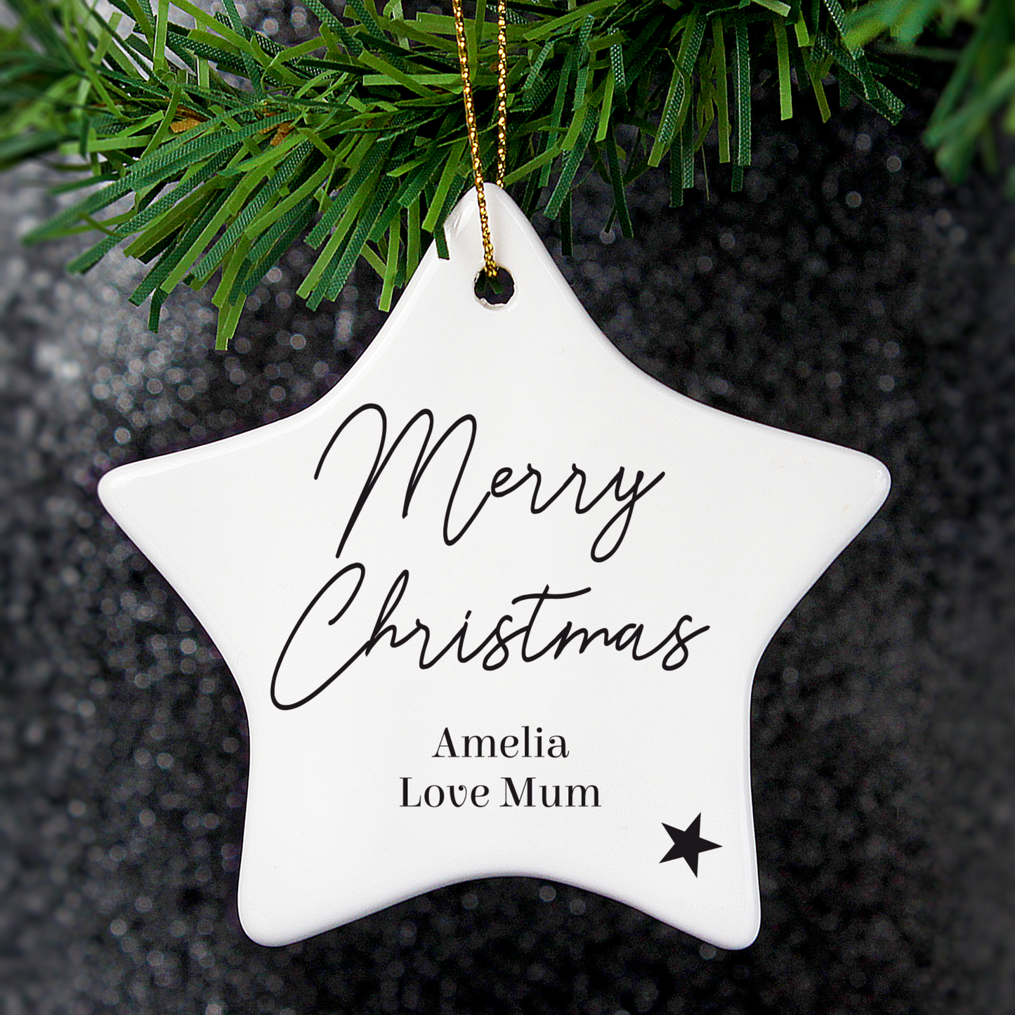 Personalised "Any Message" Ceramic Star Decoration