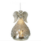 Decorative LED Smokey Grey Glass Angel Hanging Ornament