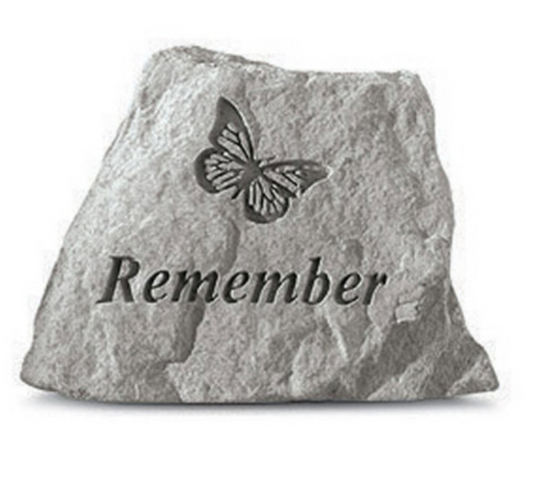 Memorial Stone - "Remember" With Butterfly