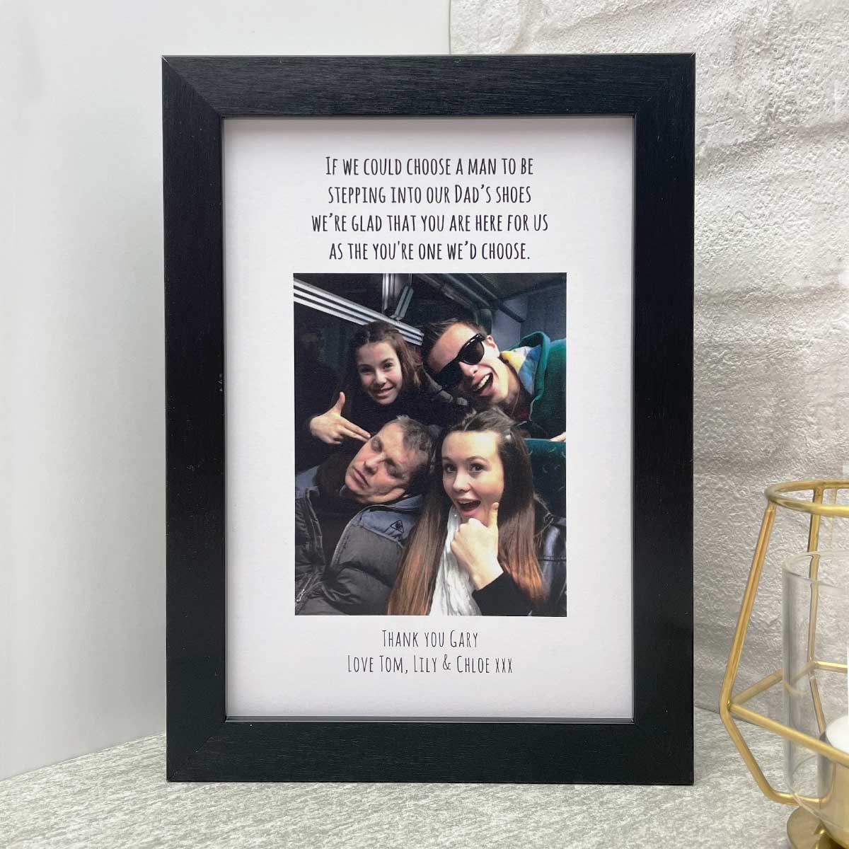 Personalised Framed Stepdad Photo Father's Day Poem