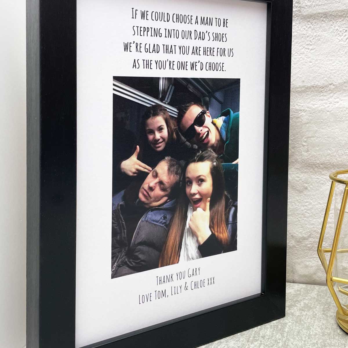 Personalised Framed Stepdad Photo Father's Day Poem