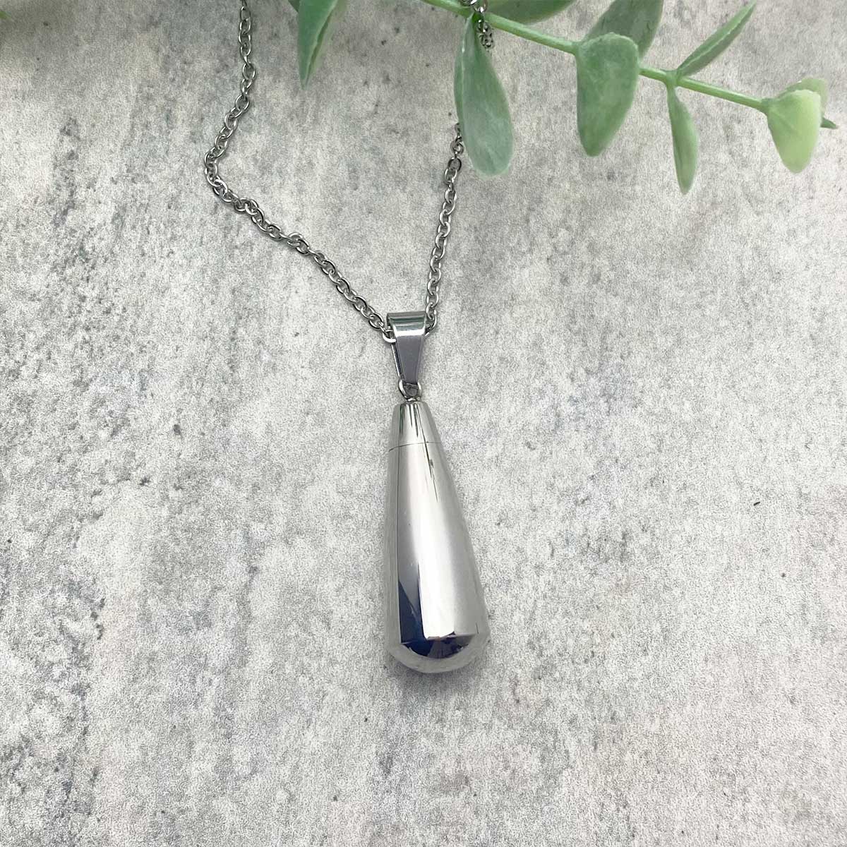 Teardrop Cremation Necklace, Teardrop Pendant With Heart for Cremation Ashes  - Etsy
