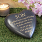 Thoughts of you Grave Marker Dark Grey Heart Memorial Stone - Son