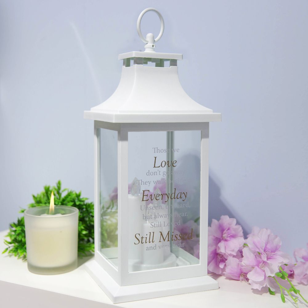 White Memorial Lantern - Those We Love Don't Go Away