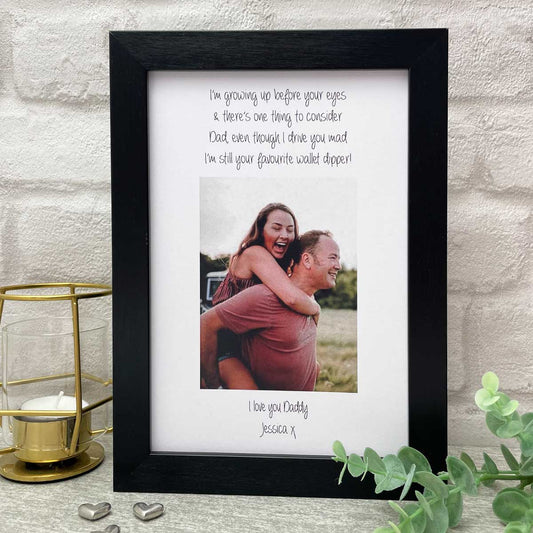 Personalised Framed Favourite Photo with Father's Day Poem