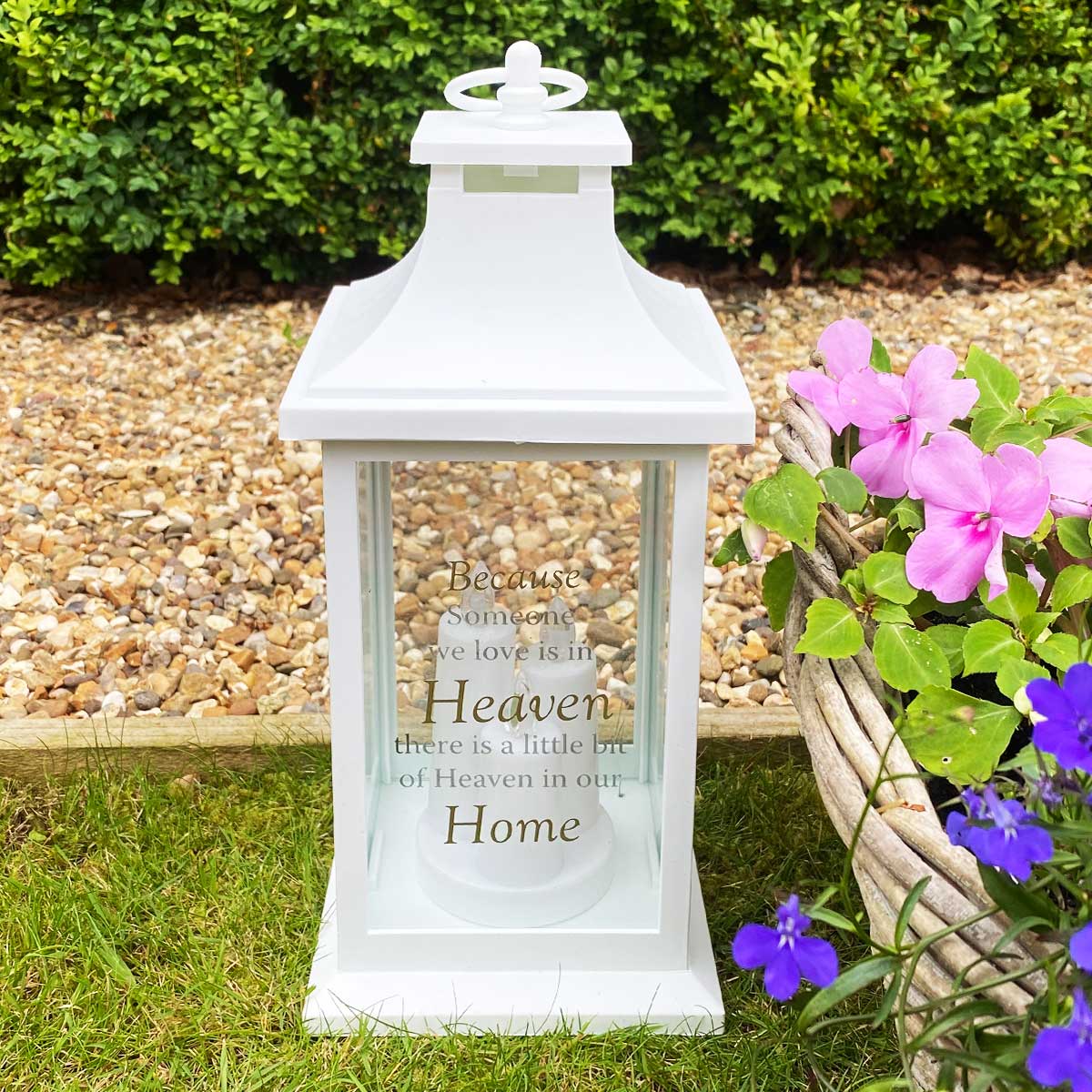 Thoughts of you Memorial Lantern in White- Heaven in our Home