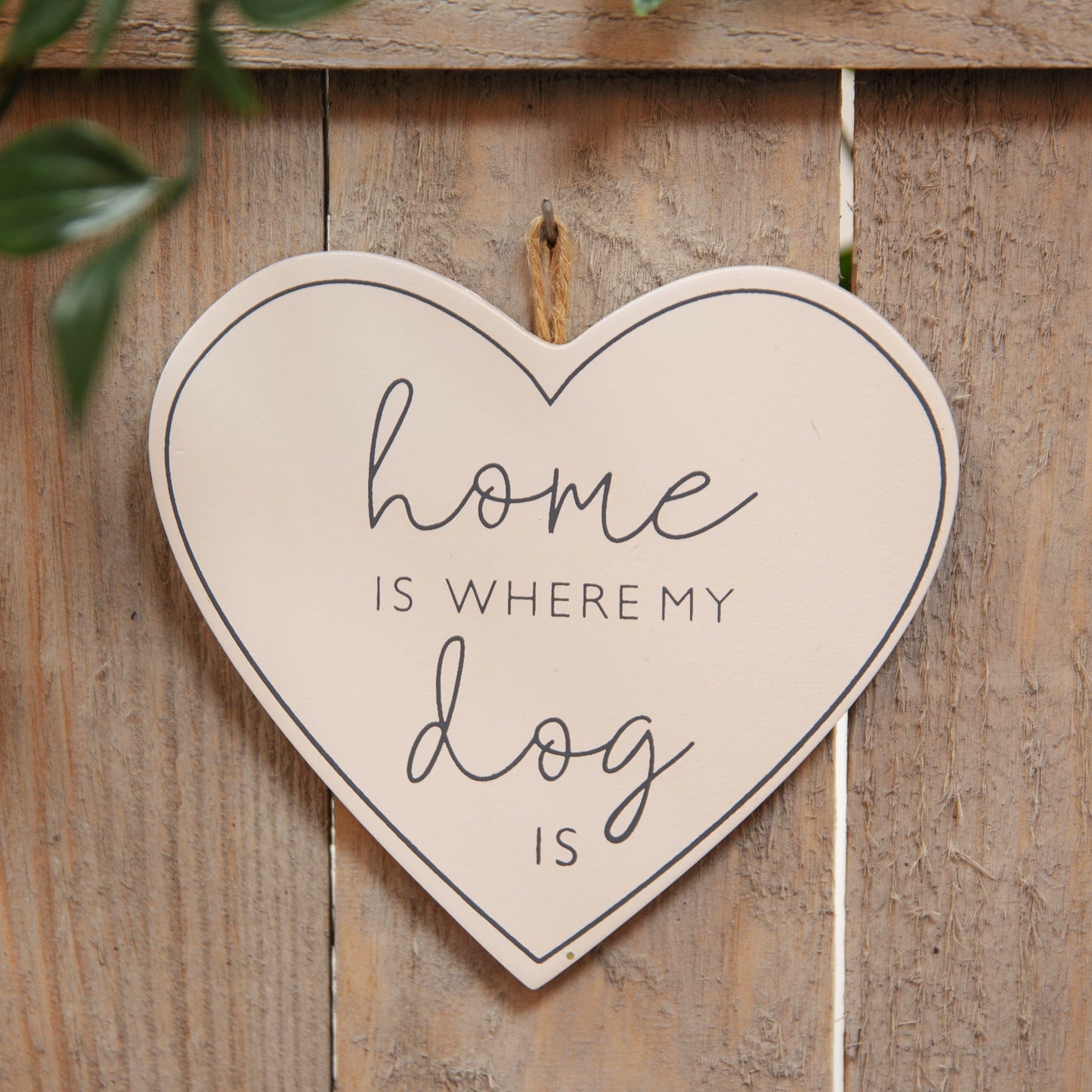Wooden Heart Shaped Dog Hanging Plaque