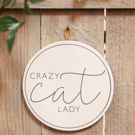 Wooden Crazy Cat Lady Hanging Plaque