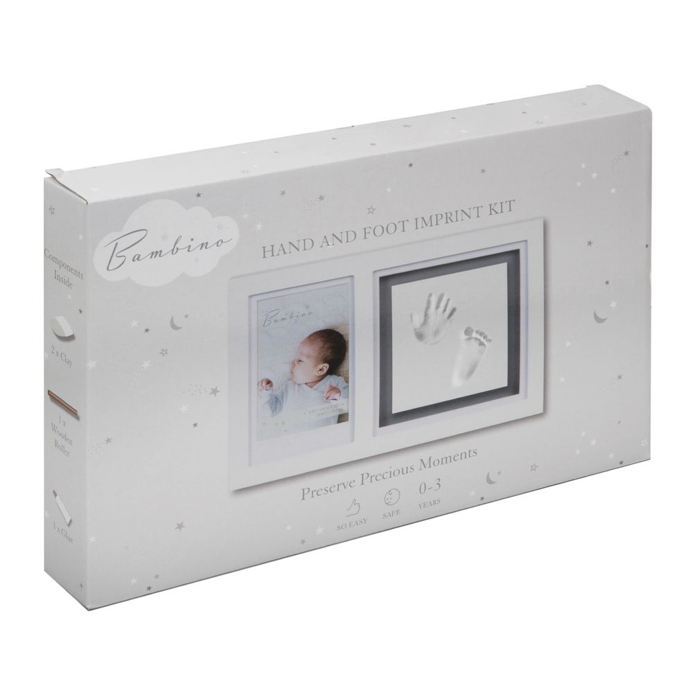 Bambino White Photo Frame with Clay Hand Print Kit