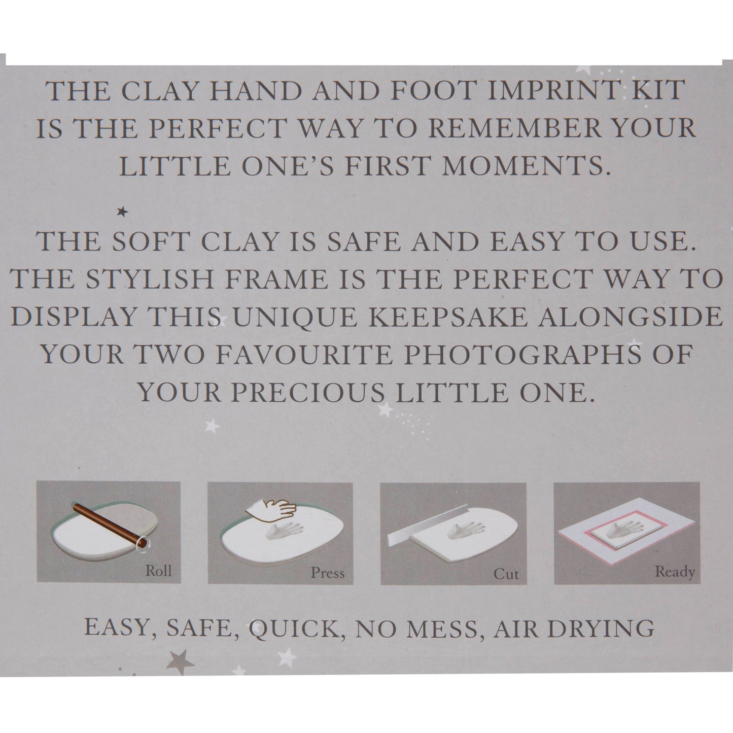 Bambino White Photo Frame with Clay Hand Print Kit