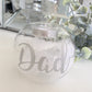 Personalised Feather Filled Glass Memorial Tea Light Holder