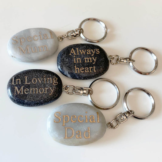 Memorial Marble Keyring - Various Messages