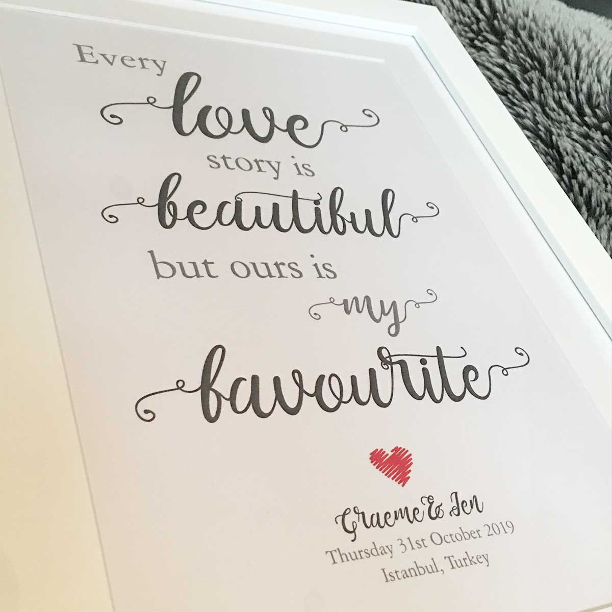 Personalised 'Love Story' Print