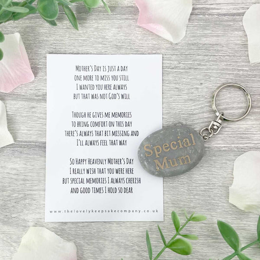 Heavenly Mother's Day 'Special Mum' Memorial Marble Keyring