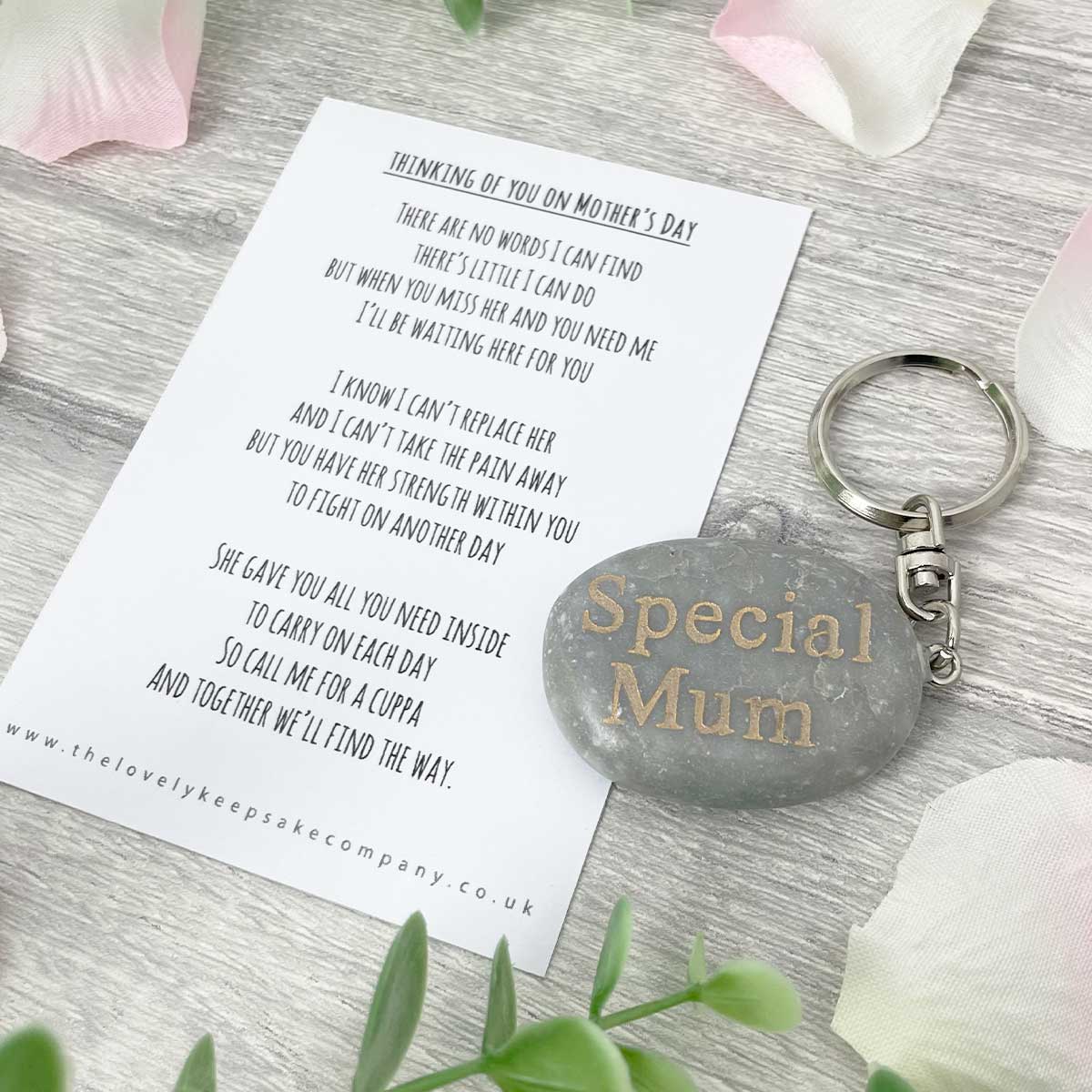 Thinking Of You On Mother's Day 'Special Mum' Memorial Marble Keyring