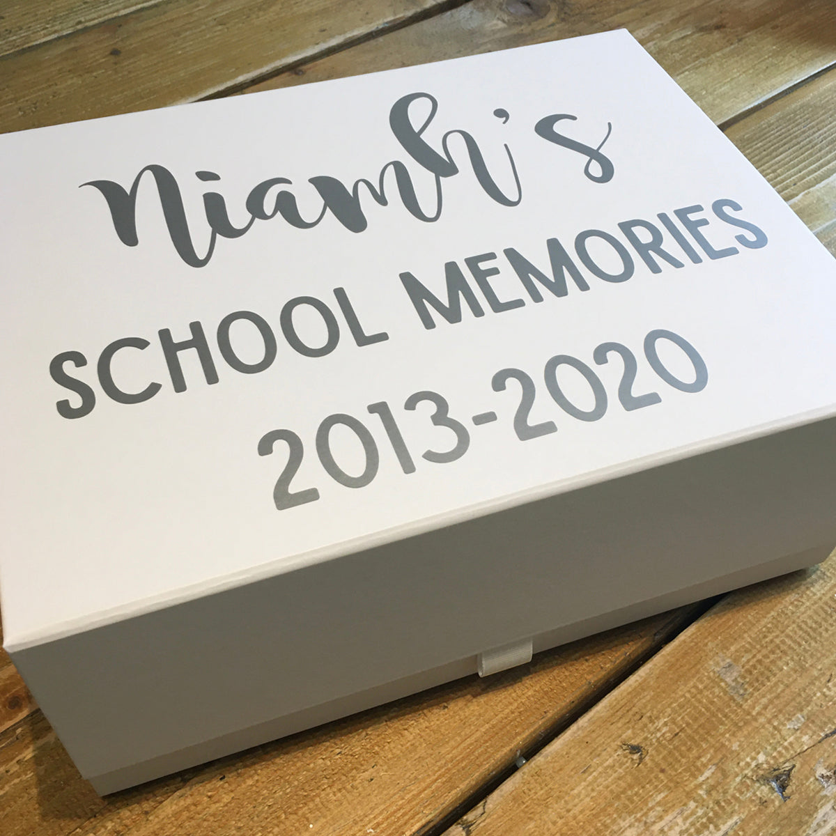 Personalised School Memories Keepsake Box (White, Grey, Kraft)
