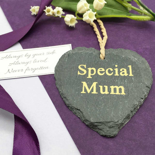 'Special Mum' Slate Heart Memorial