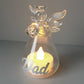 Glass Memorial Angel LED Candle Ornament