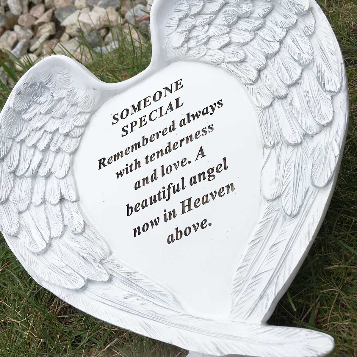 Angel Wings Heart Outdoor Memorial - Someone Special