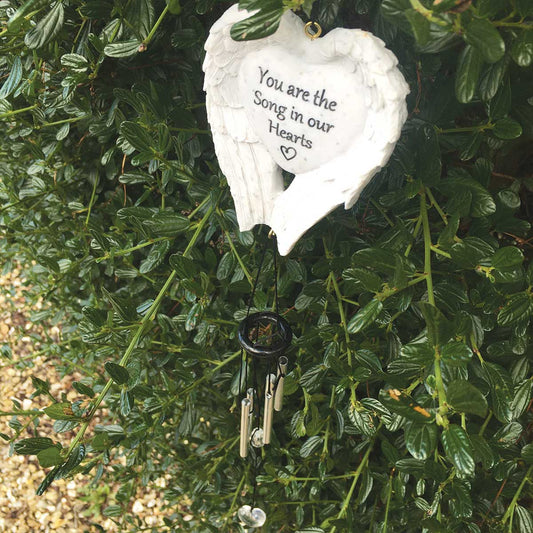 Angel Wings Memorial Outdoor Wind Chime - Your Song