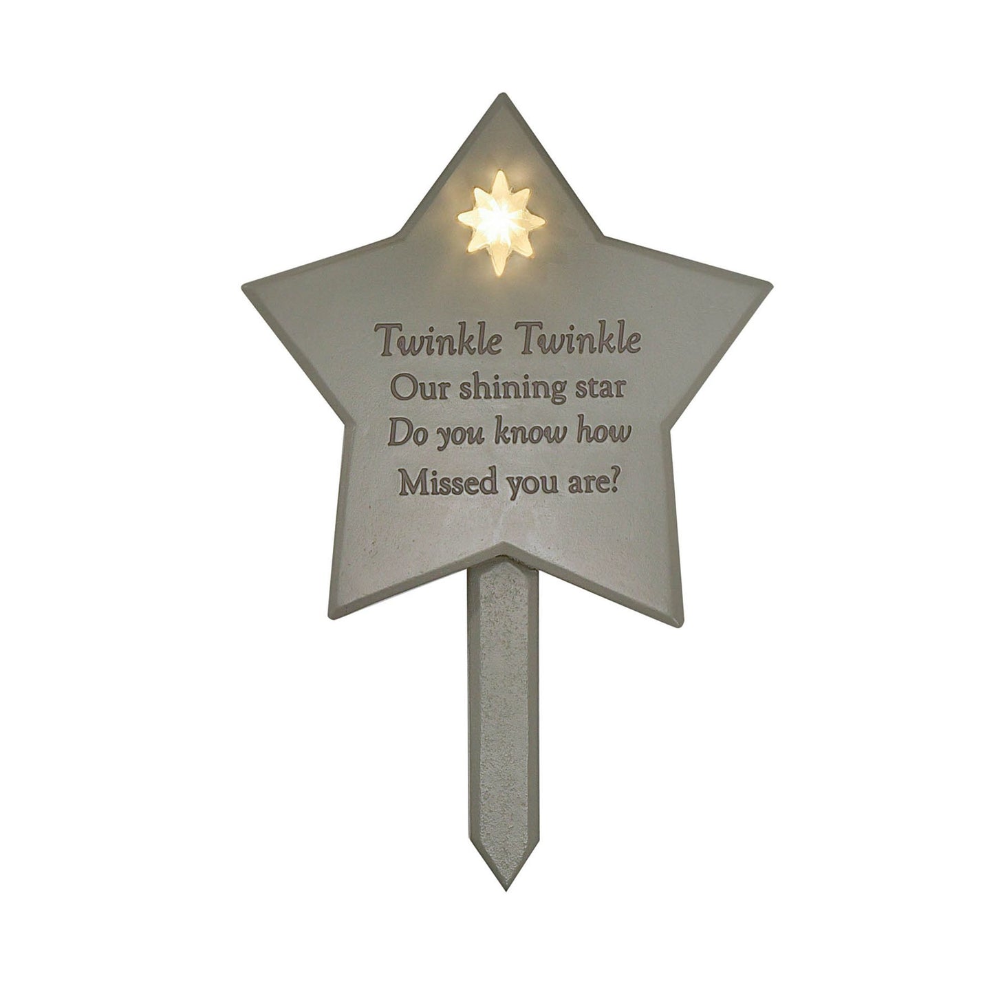 Memorial Solar Light Up Star Stake Plaque - Twinkle Twinkle